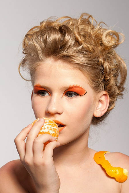 女人,头发,水果,橙子,肖像,模型.jpg
